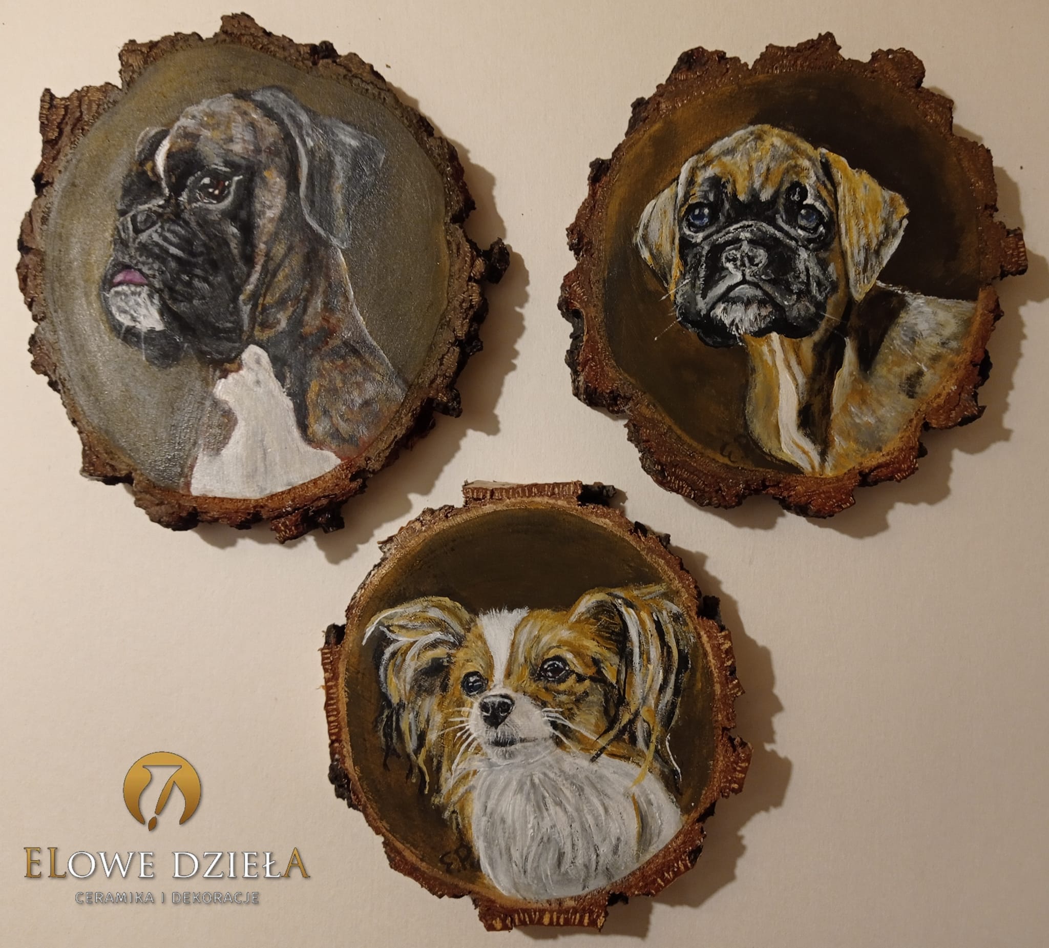 Malowane portrety psów